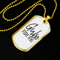 Girls Fish Too Fishing Necklace Stainless Steel or 18k Gold Dog Tag 24" Chain-Express Your Love Gifts