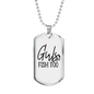 Girls Fish Too Fishing Necklace Stainless Steel or 18k Gold Dog Tag 24" Chain-Express Your Love Gifts