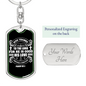 Give Thanks For He Is Good Psalm 107:1 Keychain Stainless Steel or 18k Gold Dog Tag Keyring-Express Your Love Gifts