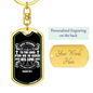 Give Thanks For He Is Good Psalm 107:1 Keychain Stainless Steel or 18k Gold Dog Tag Keyring-Express Your Love Gifts