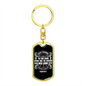 Give Thanks For He Is Good Psalm 107:1 Keychain Stainless Steel or 18k Gold Dog Tag Keyring-Express Your Love Gifts