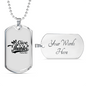 Give Thanks Psalm 105:1 Necklace Stainless Steel or 18k Gold Dog Tag 24" Chain-Express Your Love Gifts