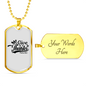 Give Thanks Psalm 105:1 Necklace Stainless Steel or 18k Gold Dog Tag 24" Chain-Express Your Love Gifts