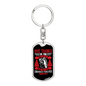 Give Thanks Psalm 107:1 Red Keychain Stainless Steel or 18k Gold Dog Tag Keyring-Express Your Love Gifts