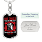 Give Thanks Psalm 107:1 Red Keychain Stainless Steel or 18k Gold Dog Tag Keyring-Express Your Love Gifts