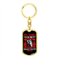 Give Thanks Psalm 107:1 Red Keychain Stainless Steel or 18k Gold Dog Tag Keyring-Express Your Love Gifts
