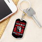 Give Thanks Psalm 107:1 Red Keychain Stainless Steel or 18k Gold Dog Tag Keyring-Express Your Love Gifts