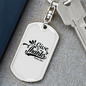 Give Thanks Psalms 105:1 Keychain Stainless Steel or 18k Gold Dog Tag Keyring-Express Your Love Gifts