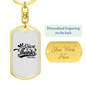 Give Thanks Psalms 105:1 Keychain Stainless Steel or 18k Gold Dog Tag Keyring-Express Your Love Gifts