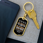 Give Thanks To Lord Psalm 107:1 Keychain Stainless Steel or 18k Gold Dog Tag Keyring-Express Your Love Gifts