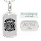 Give Us A Happiness Keychain Stainless Steel or 18k Gold Dog Tag Keyring-Express Your Love Gifts