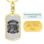 Give Us A Happiness Keychain Stainless Steel or 18k Gold Dog Tag Keyring-Express Your Love Gifts