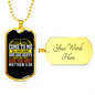 Give You Rest Matthew 11:28 Necklace Stainless Steel or 18k Gold Dog Tag 24" Chain-Express Your Love Gifts