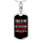 Gives Me Life Psalm 119:50 Keychain Stainless Steel or 18k Gold Dog Tag Keyring-Express Your Love Gifts