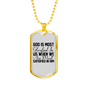 Glorified In Us Necklace Stainless Steel or 18k Gold Dog Tag 24" Chain-Express Your Love Gifts