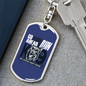 Go Ahead Keychain Stainless Steel or 18k Gold Dog Tag Keyring-Express Your Love Gifts