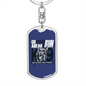 Go Ahead Keychain Stainless Steel or 18k Gold Dog Tag Keyring-Express Your Love Gifts