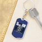 Go Ahead Keychain Stainless Steel or 18k Gold Dog Tag Keyring-Express Your Love Gifts