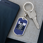 Go Ahead Keychain Stainless Steel or 18k Gold Dog Tag Keyring-Express Your Love Gifts