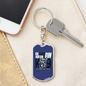 Go Ahead Keychain Stainless Steel or 18k Gold Dog Tag Keyring-Express Your Love Gifts