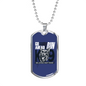 Go Ahead Necklace Stainless Steel or 18k Gold Dog Tag 24"-Express Your Love Gifts