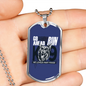 Go Ahead Necklace Stainless Steel or 18k Gold Dog Tag 24"-Express Your Love Gifts