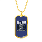 Go Ahead Necklace Stainless Steel or 18k Gold Dog Tag 24"-Express Your Love Gifts