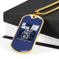 Go Ahead Necklace Stainless Steel or 18k Gold Dog Tag 24"-Express Your Love Gifts