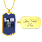 Go Ahead Necklace Stainless Steel or 18k Gold Dog Tag 24"-Express Your Love Gifts