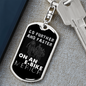 Go Further And Faster Cycling Keychain Stainless Steel or 18k Gold Dog Tag Keyring-Express Your Love Gifts