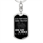 Go Further And Faster Cycling Keychain Stainless Steel or 18k Gold Dog Tag Keyring-Express Your Love Gifts