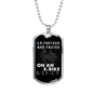 Go Further And Faster Cycling Necklace Stainless Steel or 18k Gold Dog Tag 24"-Express Your Love Gifts