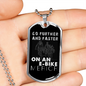 Go Further And Faster Cycling Necklace Stainless Steel or 18k Gold Dog Tag 24"-Express Your Love Gifts