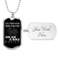 Go Further And Faster Cycling Necklace Stainless Steel or 18k Gold Dog Tag 24"-Express Your Love Gifts
