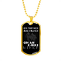 Go Further And Faster Cycling Necklace Stainless Steel or 18k Gold Dog Tag 24"-Express Your Love Gifts