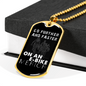 Go Further And Faster Cycling Necklace Stainless Steel or 18k Gold Dog Tag 24"-Express Your Love Gifts