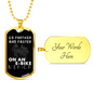 Go Further And Faster Cycling Necklace Stainless Steel or 18k Gold Dog Tag 24"-Express Your Love Gifts