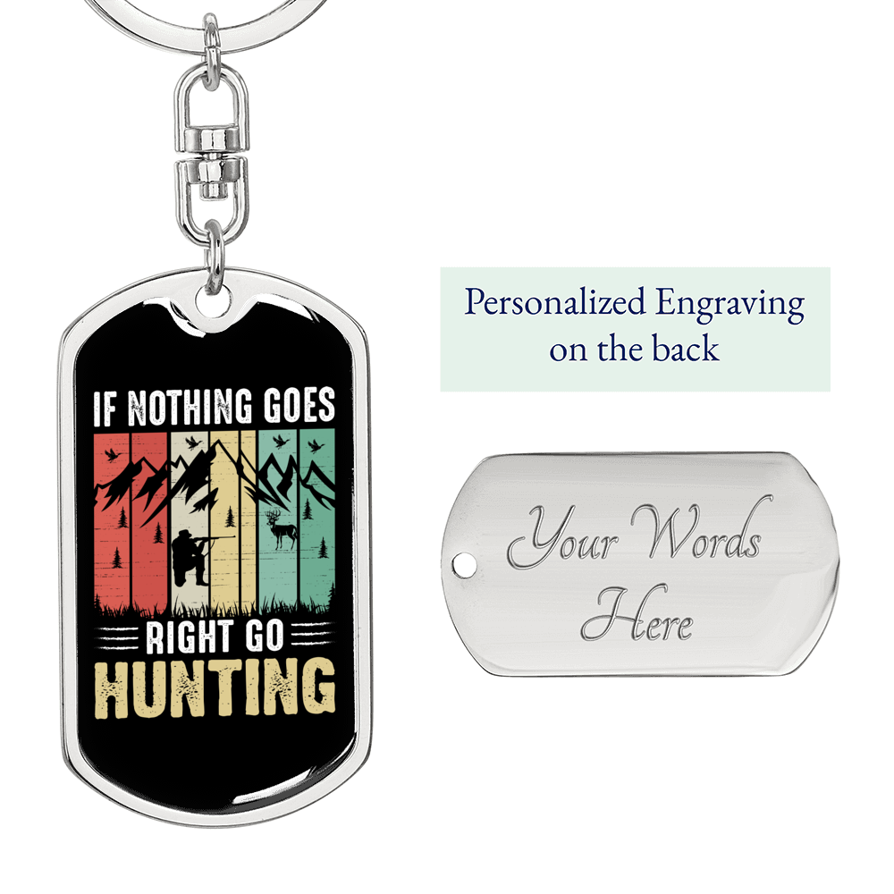 Go Hunter'S Keychain Gift Stainless Steel or 18k Gold Dog Tag Keyring-Express Your Love Gifts