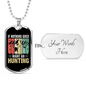 Go Hunting Necklace Stainless Steel or 18k Gold Dog Tag 24" Chain-Express Your Love Gifts