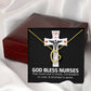 God Bless Nurses Healthcare Medical Worker Nurse Appreciation Gift Forever Necklace w Message Card-Express Your Love Gifts