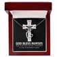 God Bless Nurses Healthcare Medical Worker Nurse Appreciation Gift Forever Necklace w Message Card-Express Your Love Gifts