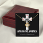 God Bless Nurses Healthcare Medical Worker Nurse Appreciation Gift Infinity Knot Necklace Message Card-Express Your Love Gifts