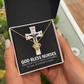 God Bless Nurses Healthcare Medical Worker Nurse Appreciation Gift Infinity Knot Necklace Message Card-Express Your Love Gifts