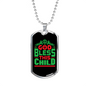 God Bless This Child Necklace Stainless Steel or 18k Gold Dog Tag 24" Chain-Express Your Love Gifts