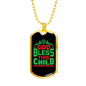 God Bless This Child Necklace Stainless Steel or 18k Gold Dog Tag 24" Chain-Express Your Love Gifts