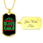 God Bless This Child Necklace Stainless Steel or 18k Gold Dog Tag 24" Chain-Express Your Love Gifts