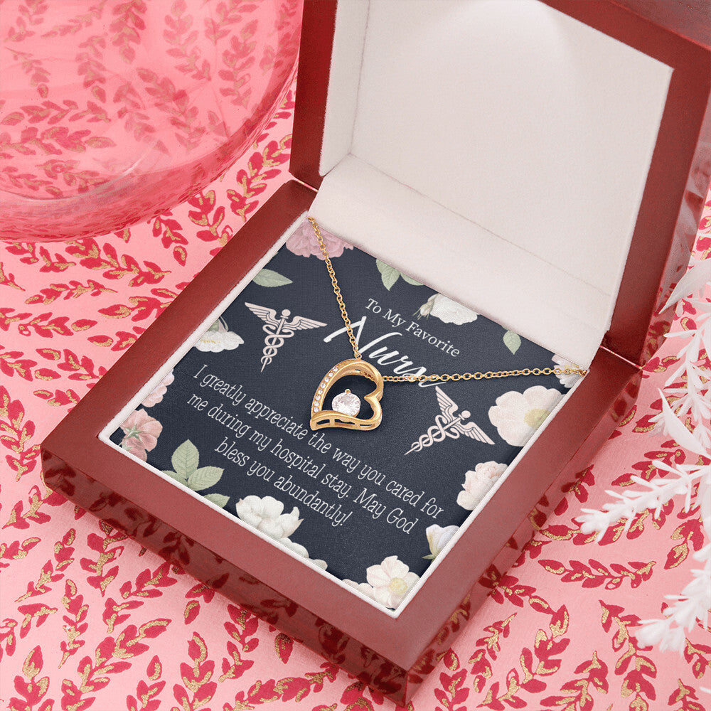 God Bless You Abundantly! Healthcare Medical Worker Nurse Appreciation Gift Forever Necklace w Message Card-Express Your Love Gifts