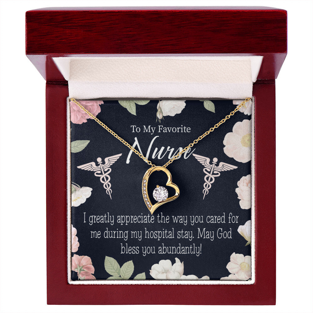 God Bless You Abundantly! Healthcare Medical Worker Nurse Appreciation Gift Forever Necklace w Message Card-Express Your Love Gifts