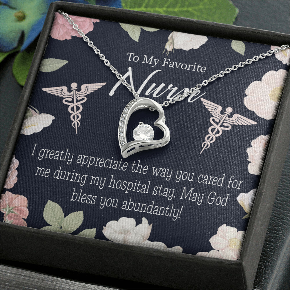 God Bless You Abundantly! Healthcare Medical Worker Nurse Appreciation Gift Forever Necklace w Message Card-Express Your Love Gifts