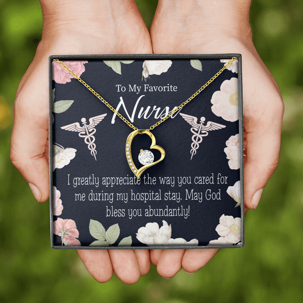 God Bless You Abundantly! Healthcare Medical Worker Nurse Appreciation Gift Forever Necklace w Message Card-Express Your Love Gifts